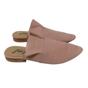 Free People Sienna Mules Size 5.5-6  (36) Leather Ruffle Slides Pointy Toe